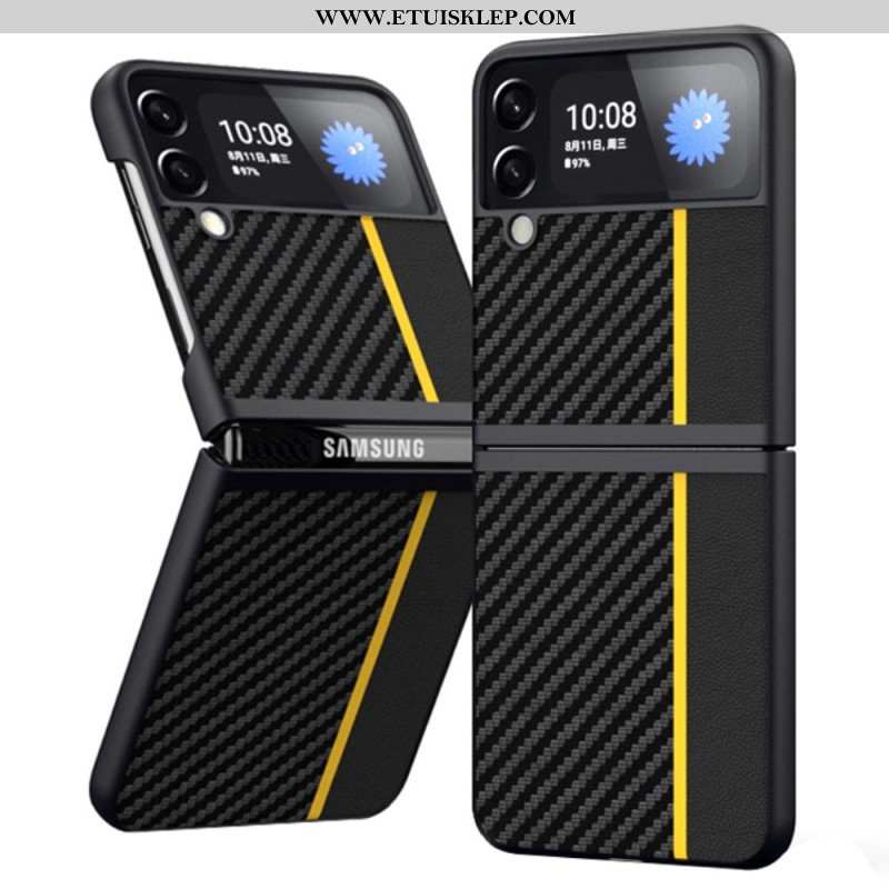 Etui do Samsung Galaxy Z Flip 4 Etui Folio Linia Z Włókna Węglowego